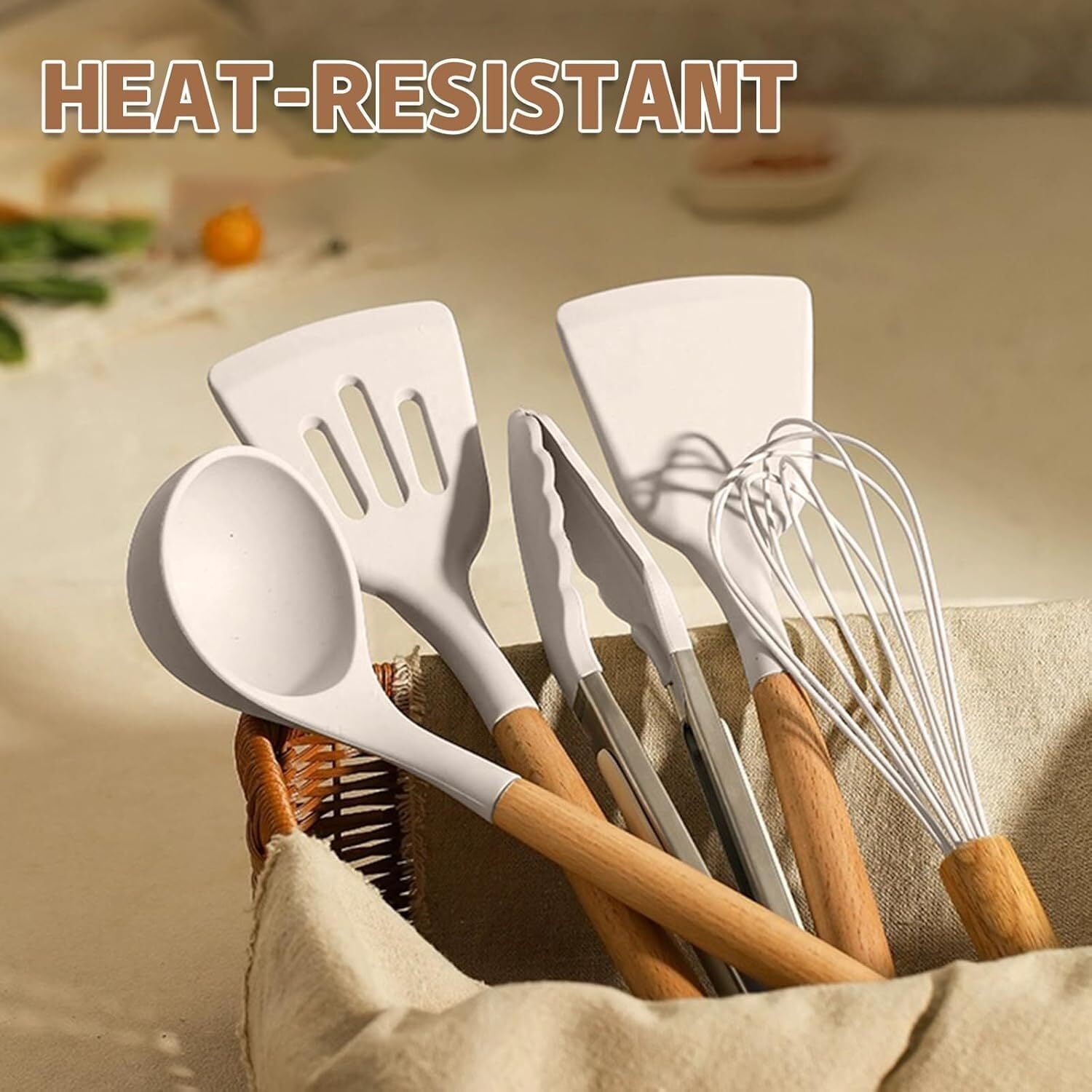 Silicone Cooking Utensils Kitchen Utensil Set - Heat Resistant Silicone Kitchen Utensils Set, Spatula,Turner Tongs, S... - Image 5