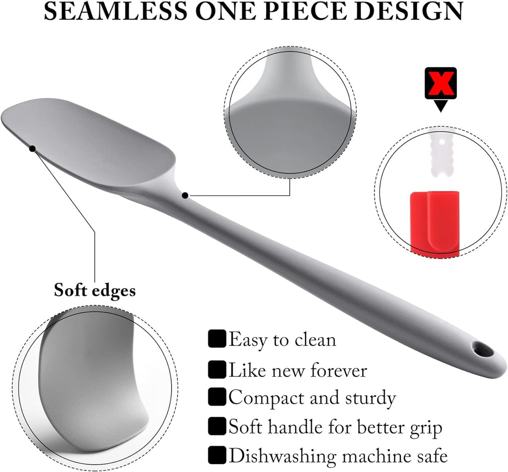 Food Grade Silicone Rubber Spatula Set for Baking, 5Pcs Cooking Utensil Set, High Heat Resistant Non Stick Dishwasher... - Image 2