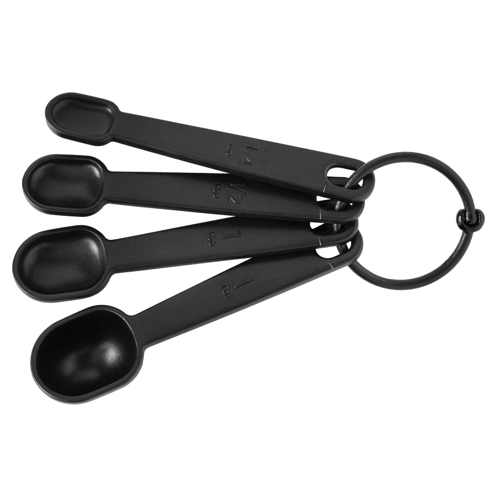(3 pack) 8-Piece Kitchen Measuring Cup & Spoon Set, Raised Measurements, Black, Polypropylene - Image 5