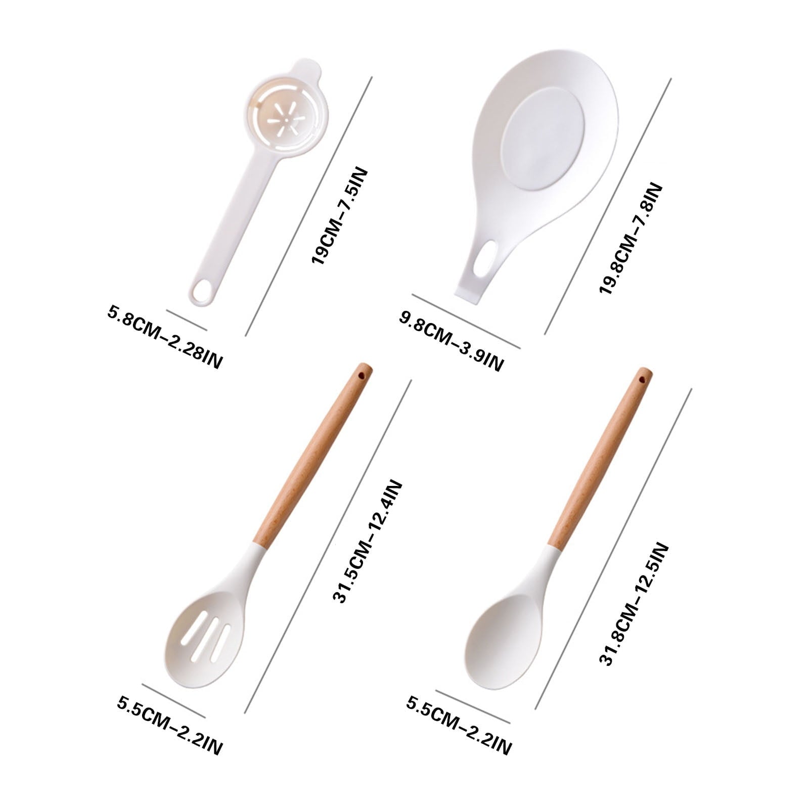 Silicone Cooking Utensils Set 14 Piece Wooden Handle Non-Stick Kitchen Gadgets - Image 5
