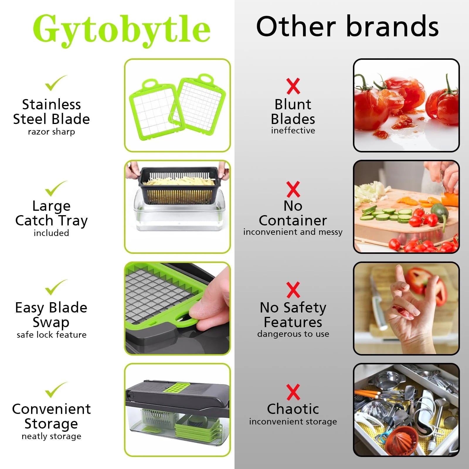 16-in-1 Food Dicer, Slicer, Shredder, Chopper for Vegetables with Stainless Steel Blades - Image 2