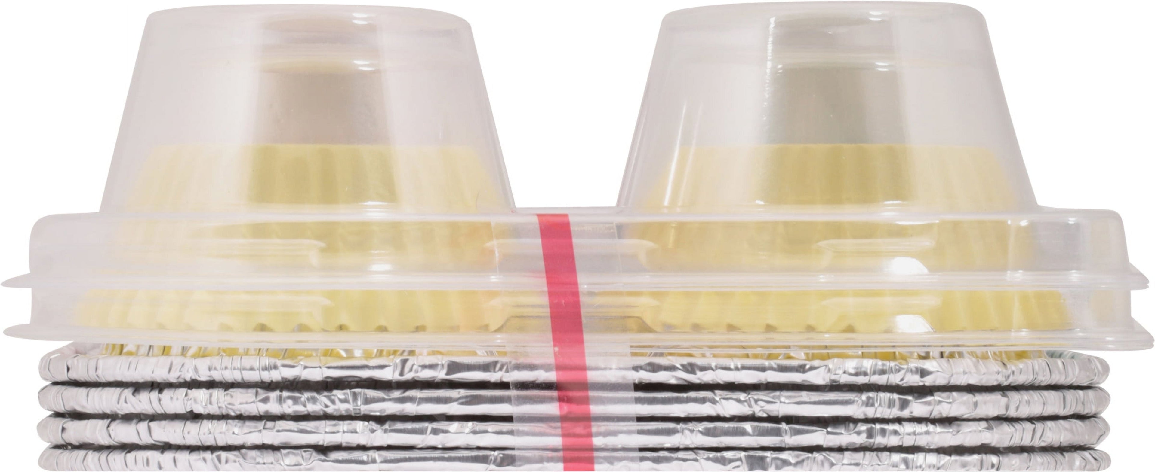 6 Cup Aluminum Muffin Pan with Liners and Lid (4 Pack) - Image 6