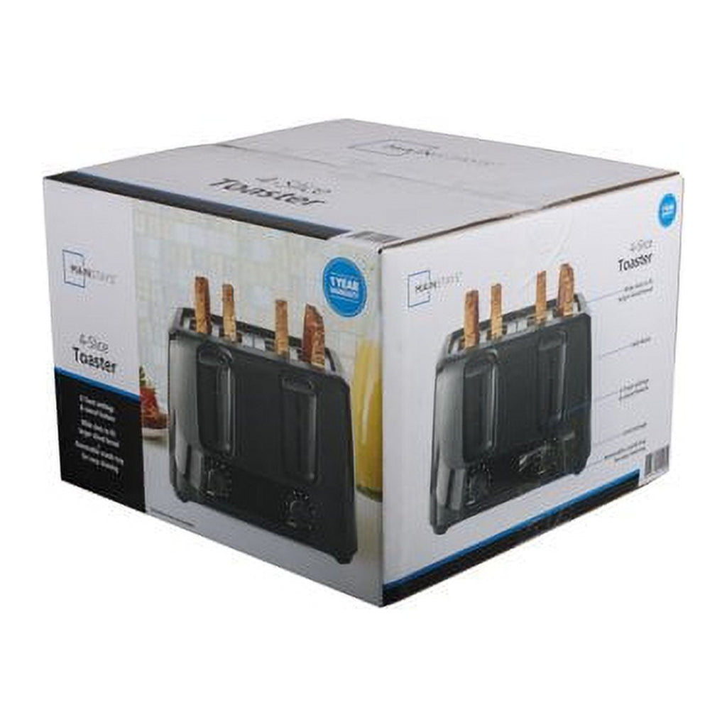 4-Slice Toaster Black with 6 Shade Settings and Removable Crumb Tray - Image 4