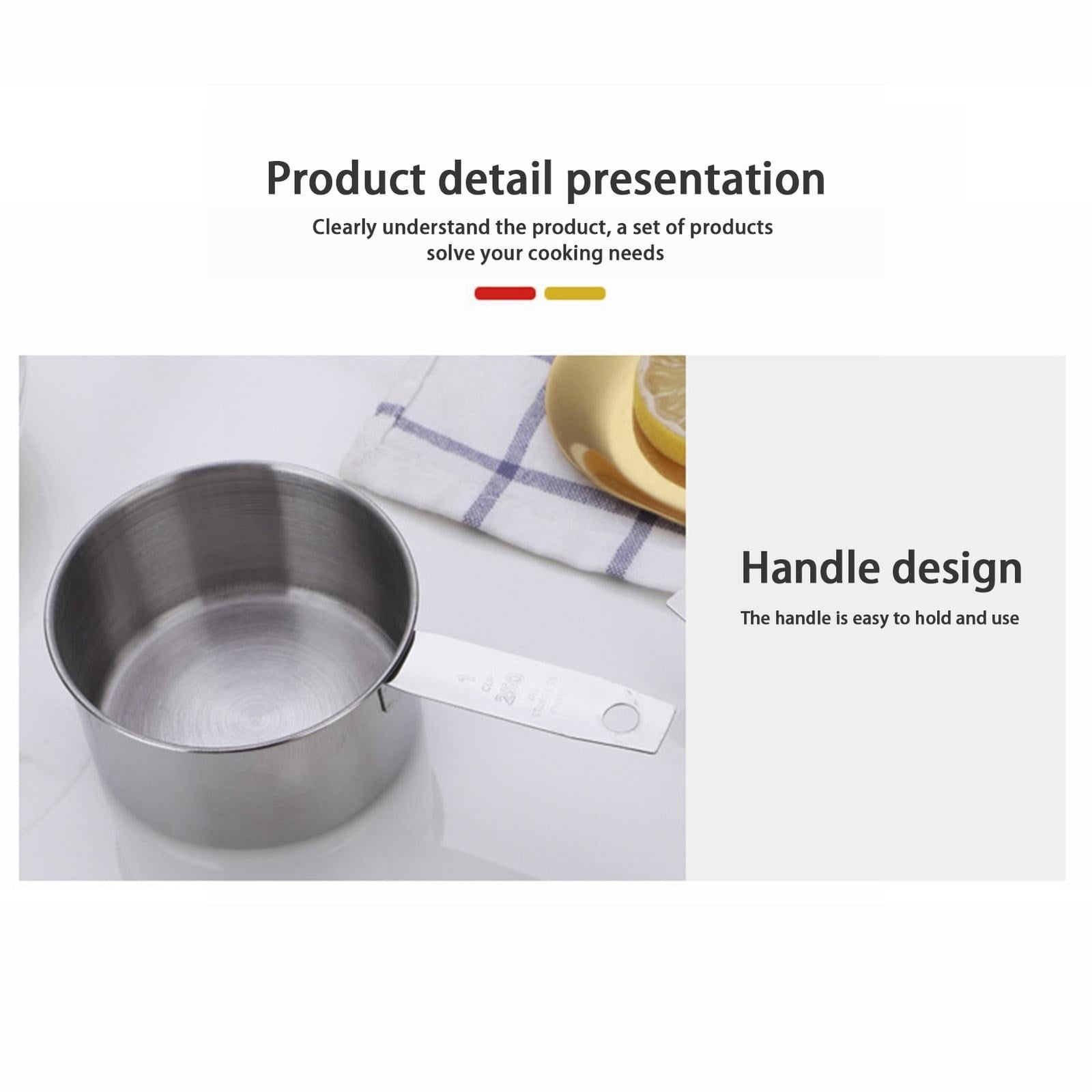 Cooking Pots and Pans Delaman Premium 5 Piece Stainless Measuring Cup Set Accurate Kitchen Cooking Tools For Precise ... - Image 5