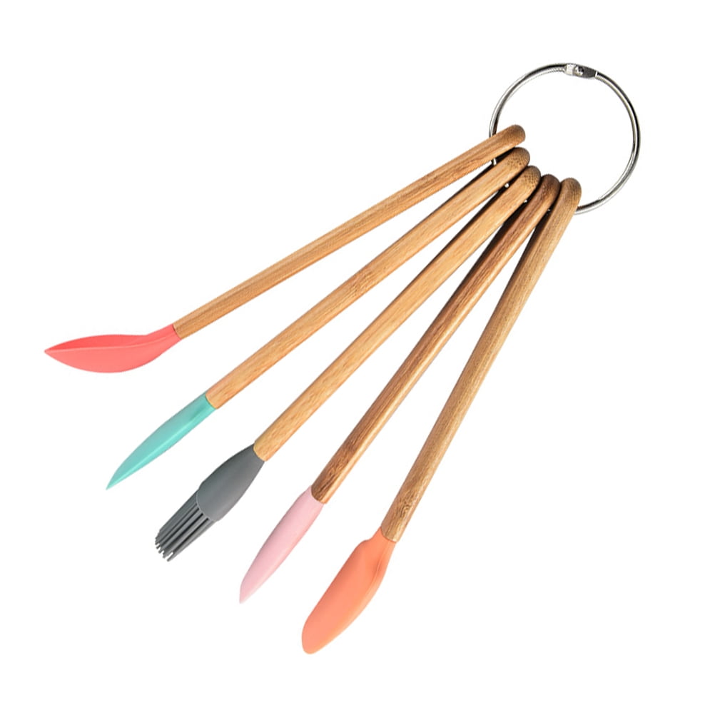 5Pcs Childrens Kitchen Utensil Set for Baking and Cooking with Silicone Spatulas and Oil Brushes - Image 6