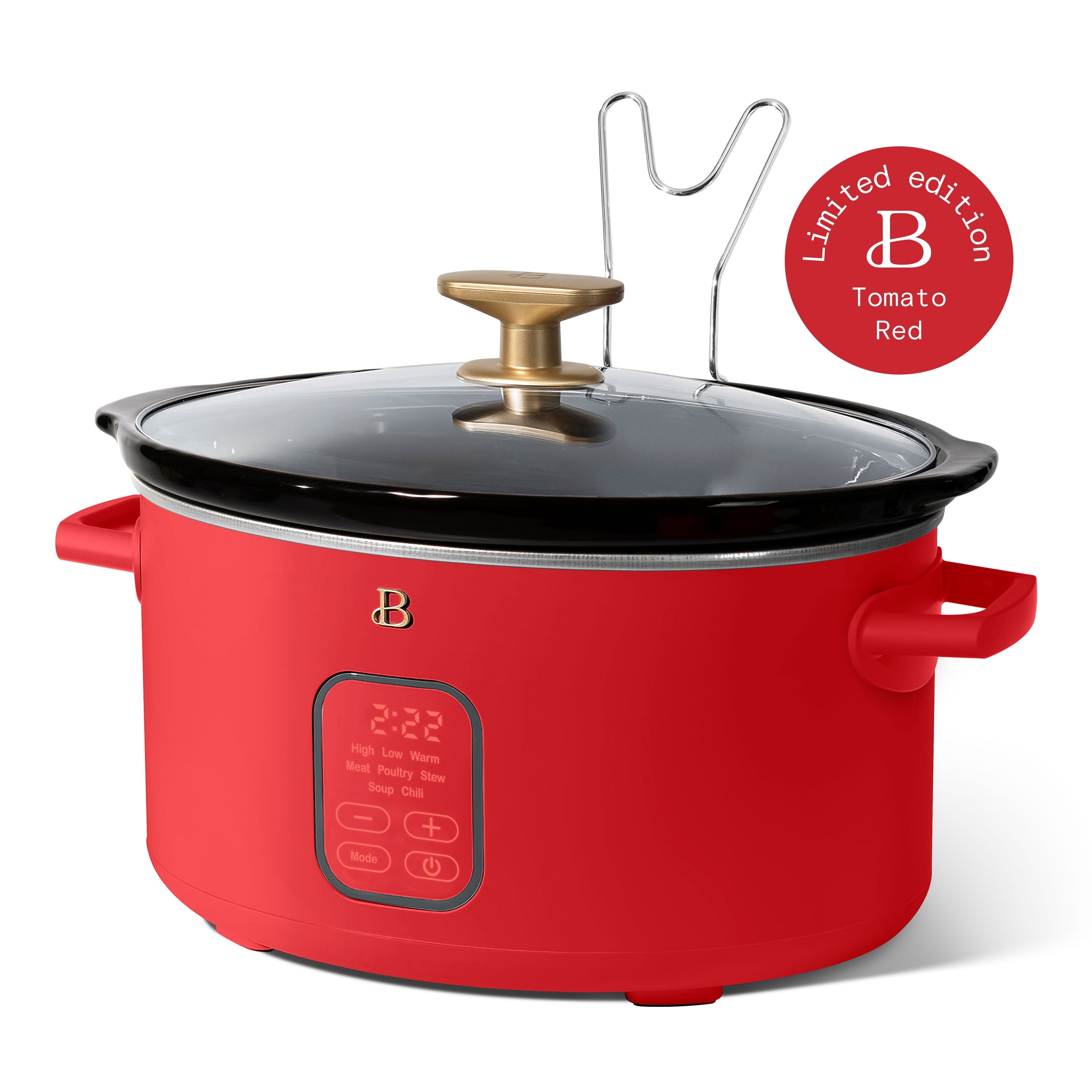 6 Qt Programmable Slow Cooker, Tomato Red - Image 2