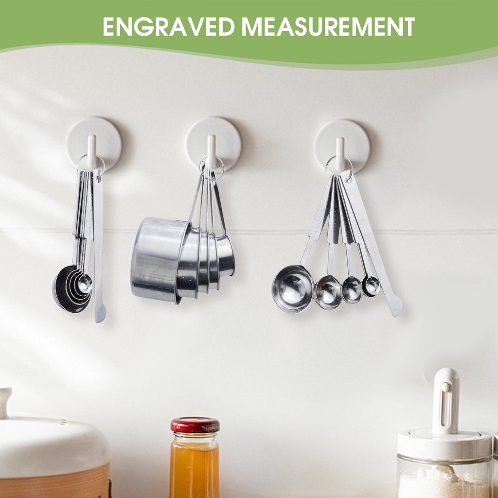 Lumikrypt 12 Pieces Stainless Steel Measuring Cups & Spoons Set, Stackable Nesting Design for Dry Liquid Ingredients, Kitchen Measuring Set - Image 6