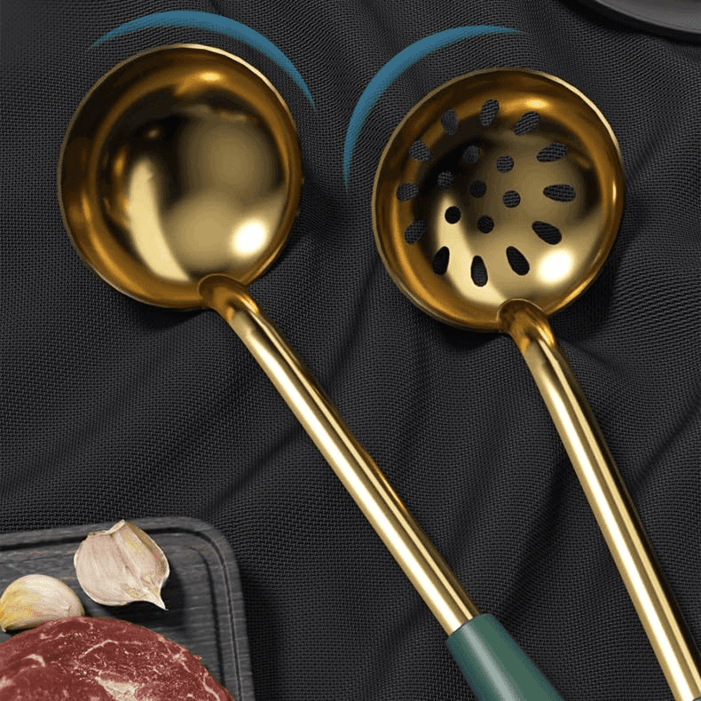 Wok Spatula Shovel Spoon Cooking Kitchen Tools Wok Ladle Skimmer Spoon Cooking Tools Utensil Set - Image 3