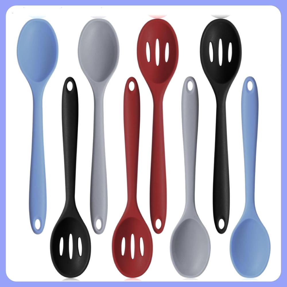 8pcs Non-Stick Silicone Kitchen Utensils Set Versatile Cooking Utensils for Soup Slotted Cooking Baking and Mixing No...