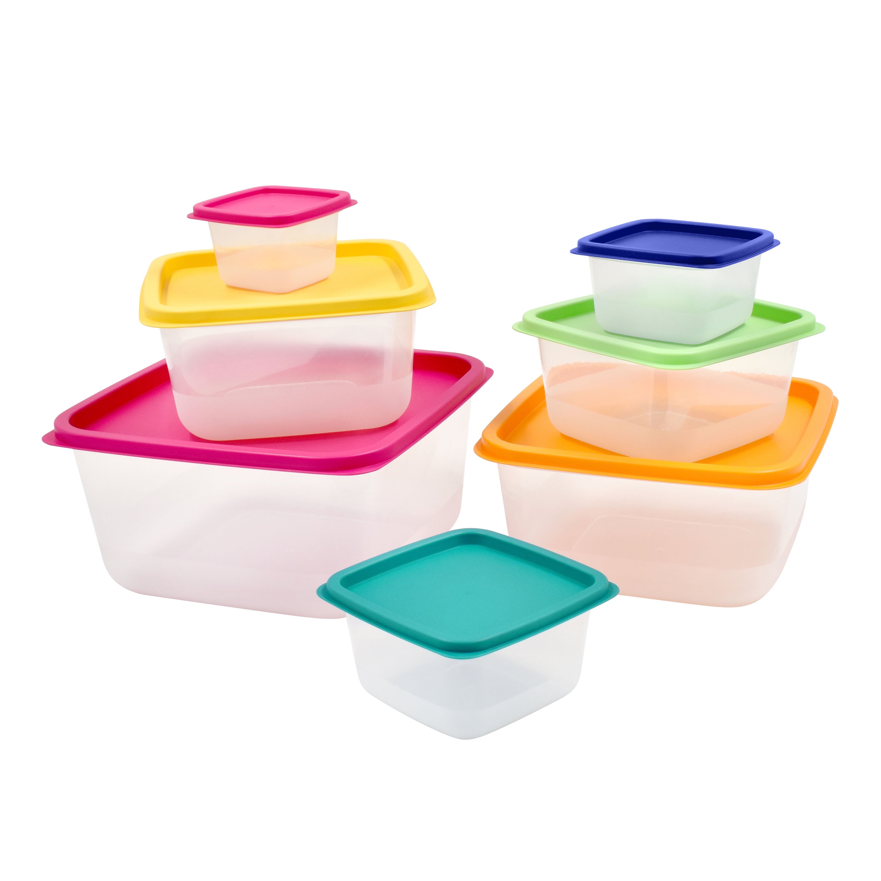 Plastic Rainbow Food Storage Set, Multi Color, 14 Count, Best Used for Leftover Storage and Reheating - Image 5