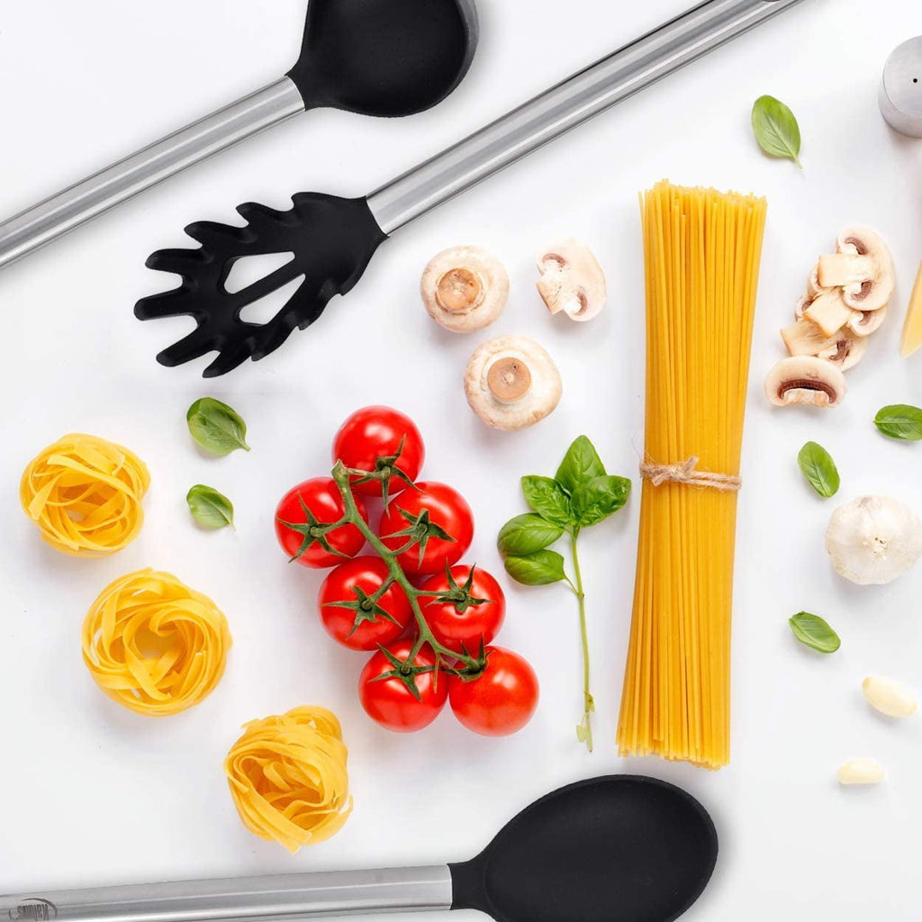12-Pc Silicone Cooking Utensils Set Apartment Essentials Kitchen Tools - Image 2