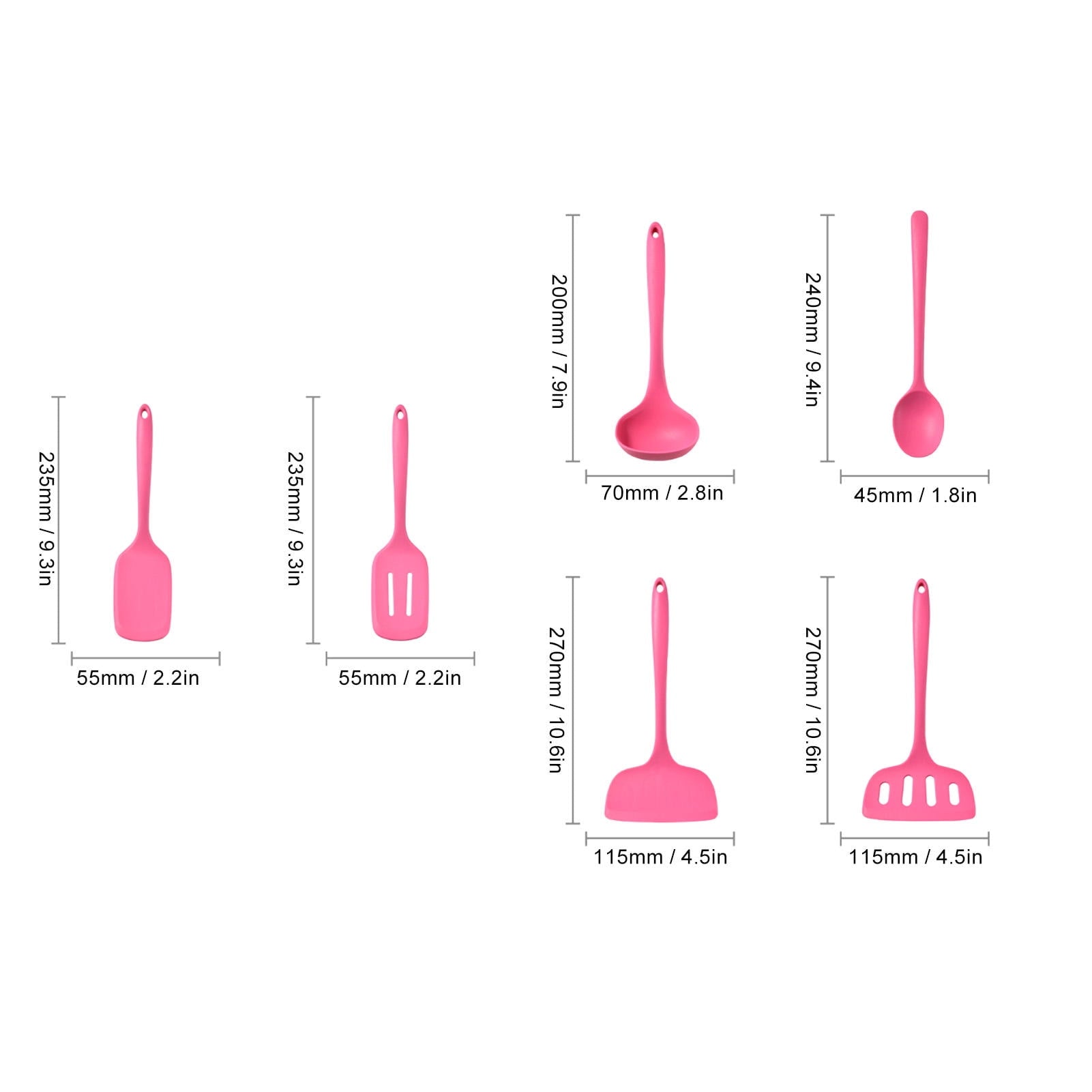 6 Pieces Silicone Kitchen Utensil Set, Heat Proof & Anti Abrasion Multifunctional Cooking Tools for Home (11.8 inches... - Image 3