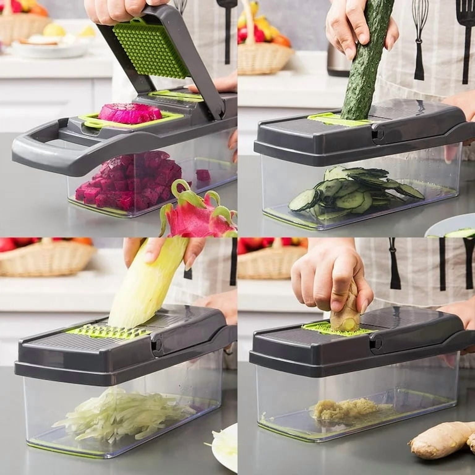 16-in-1 Vegetable Chopper Slicer, Veggie Chopper, Food Chopper, Vegetable Cutter & Spiralizer - Kitchen Gadgets Makes... - Image 4