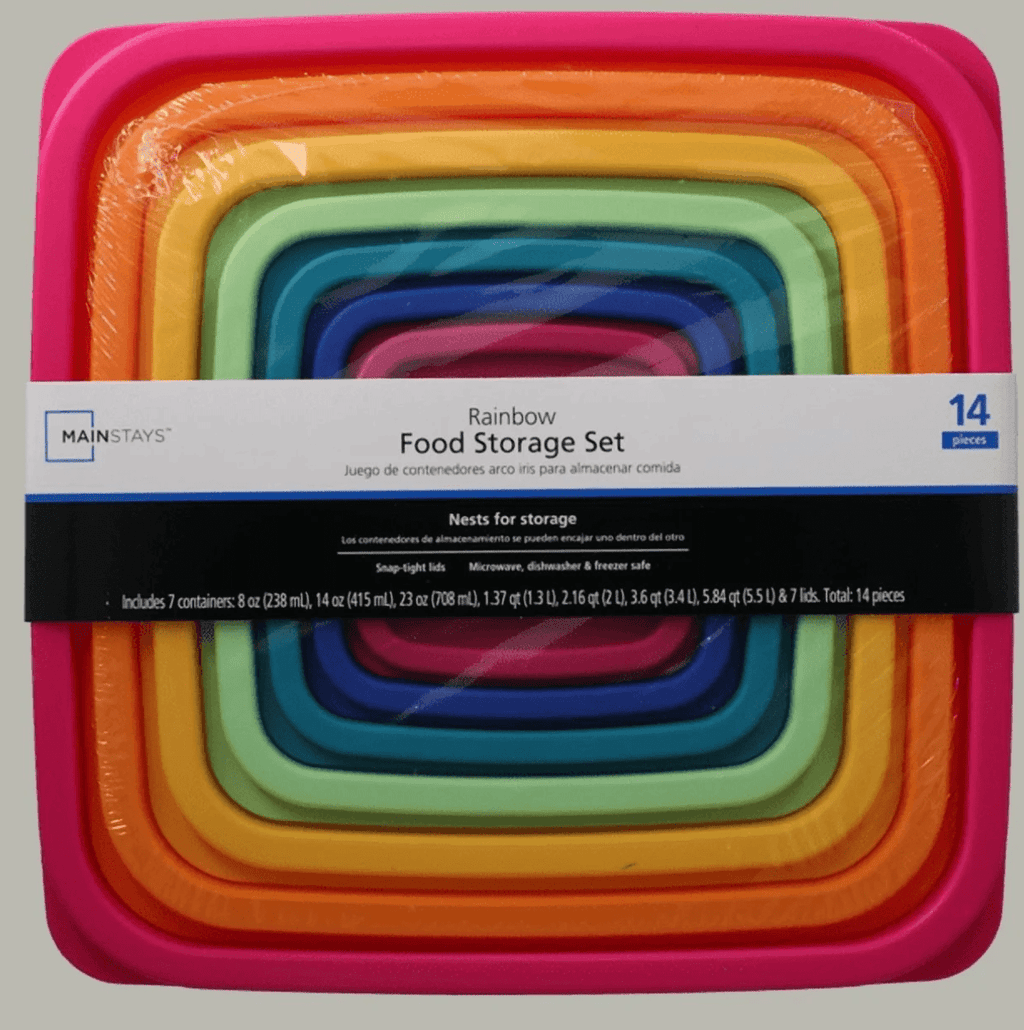 Plastic Rainbow Food Storage Set, Multi Color, 14 Count, Best Used for Leftover Storage and Reheating - Image 6