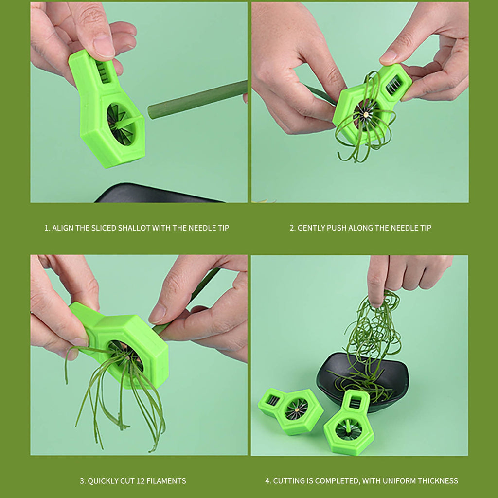 KTFgvq Kitchen Vegetable Cutter, Efficient Food Prep Tool, Manual Chopper Device, Quick Slicing and Dicing, for Home Cooking Tasks, Green - Image 5