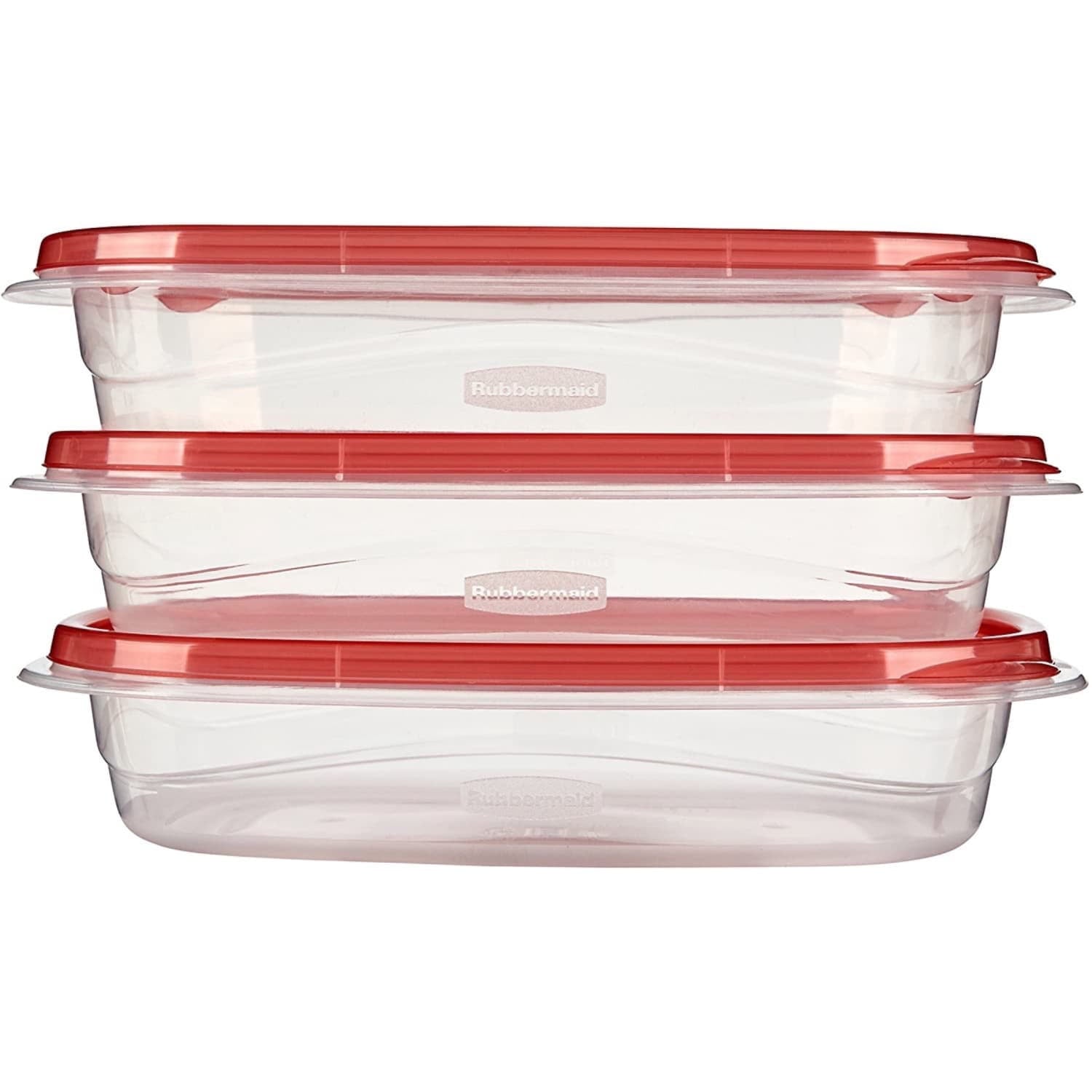 TakeAlongs 4.0-Cup Rectangle Food Storage Containers, Ruby Red, 3 pack - Image 4