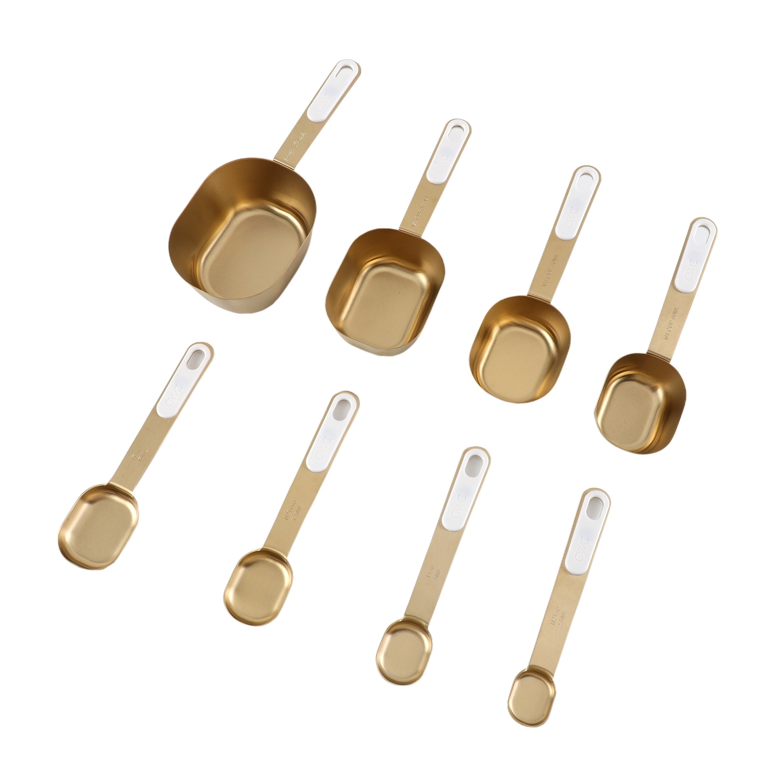 Cook with Color 8-Piece Magnetic Measuring Cup Set  Stylish Gold, Accurate and Dishwasher Safe - Image 2