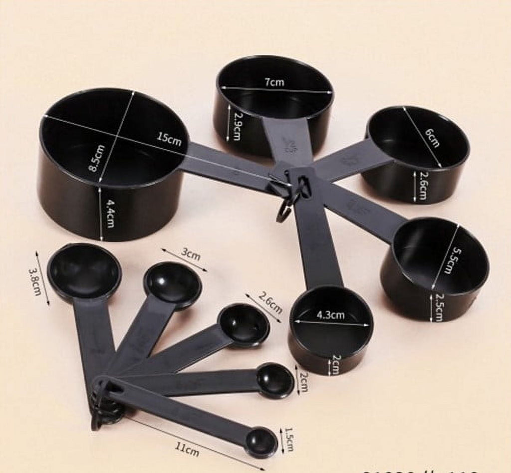 10-Piece Plastic Measuring Cups and Spoons Set - Baking & Cooking Tools with Exact Measurements (1/8 Cup to 1 Cup, 1/... - Image 3