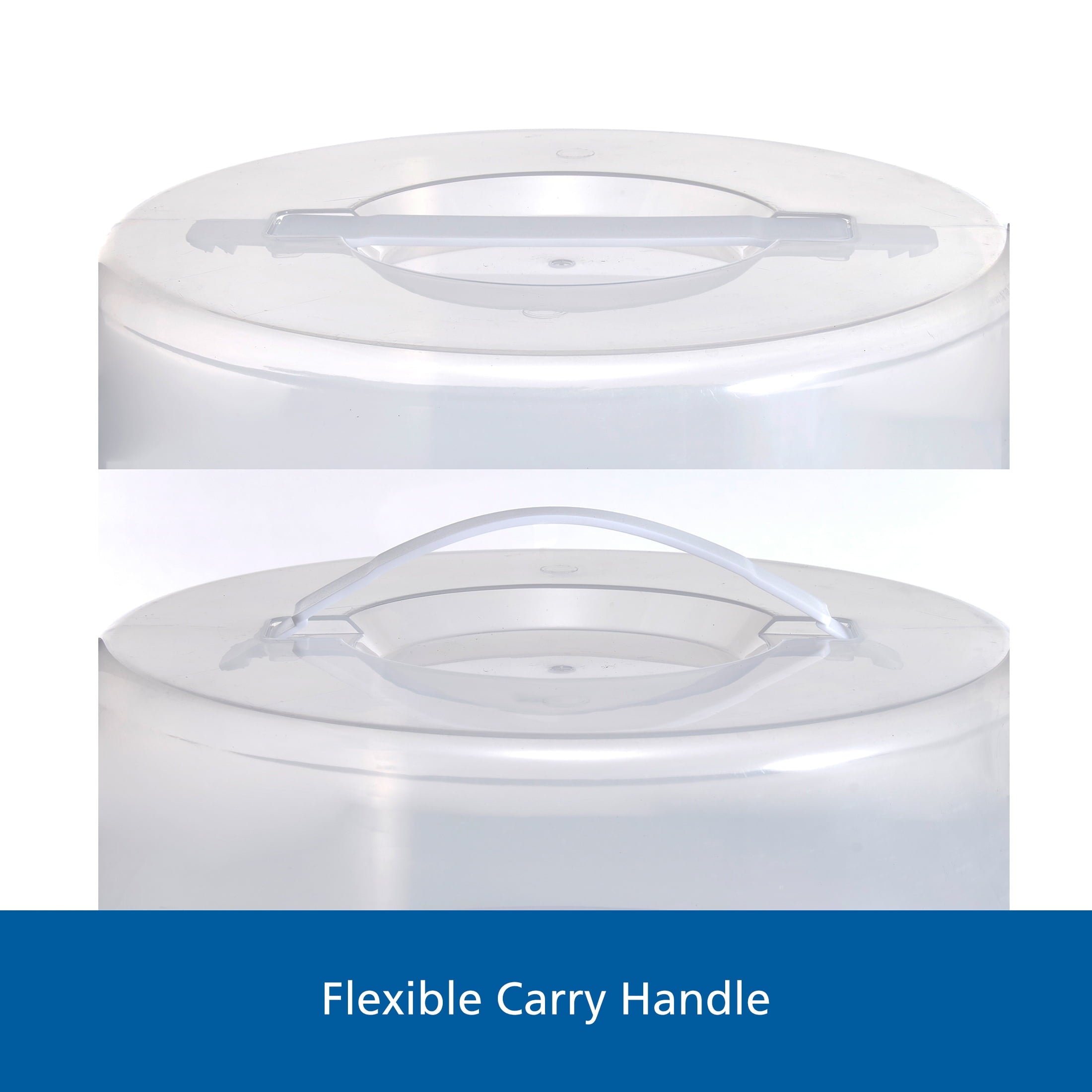 12 inch Clear Cake Carrier with 2pk 9 inch Gray Round Pans, Carbon Steel - Image 3