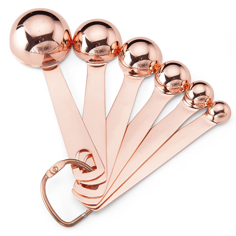 Baking Supplies Kitchen Gadget Scaled Tools Stainless Steel Measuring Spoons Rose Gold - Image 3