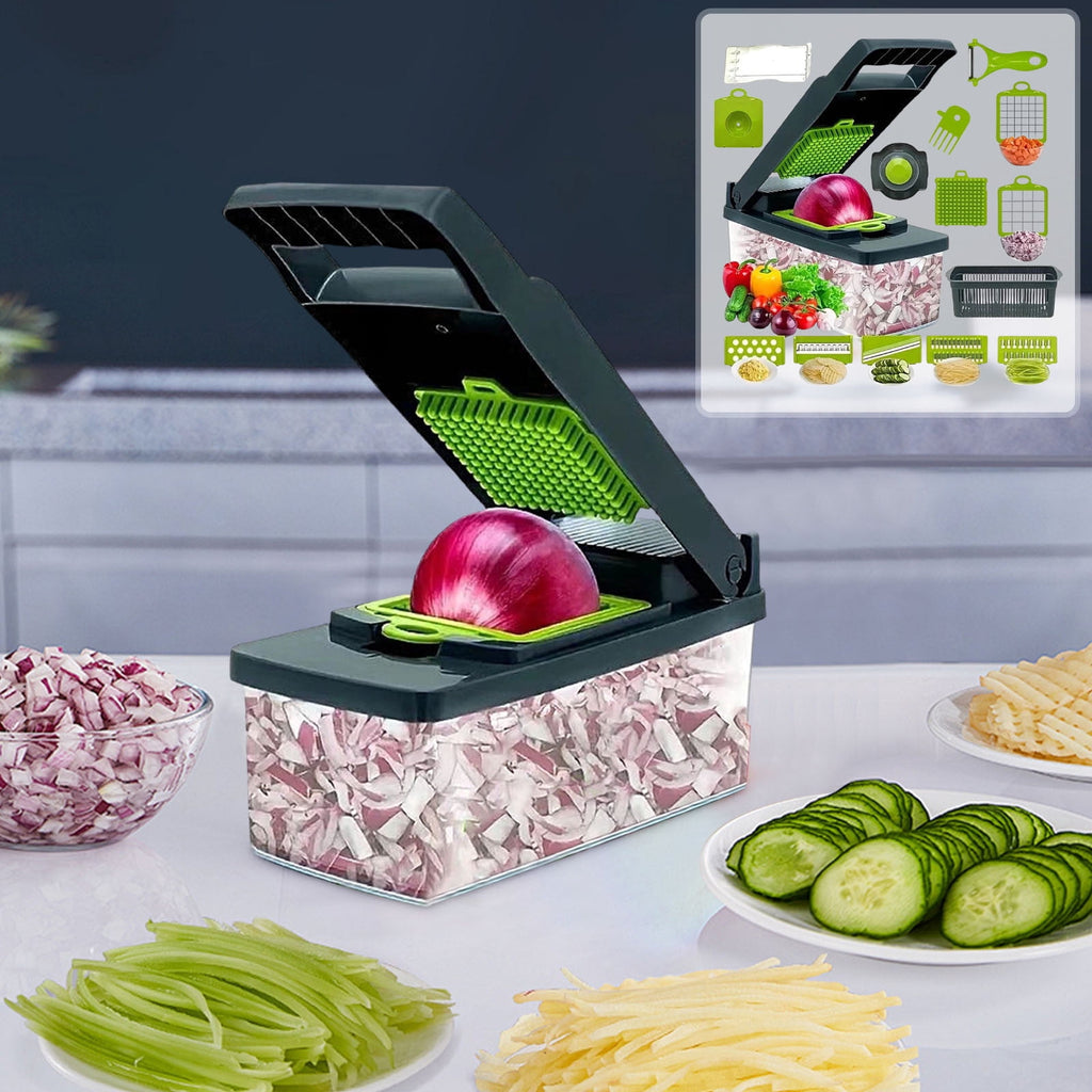 14 or 16 Piece Multifunctional Vegetable Cutter Set Kitchen Slicer Grater Silk Scraper Planer Food Prep Tool for Frui... - Image 5
