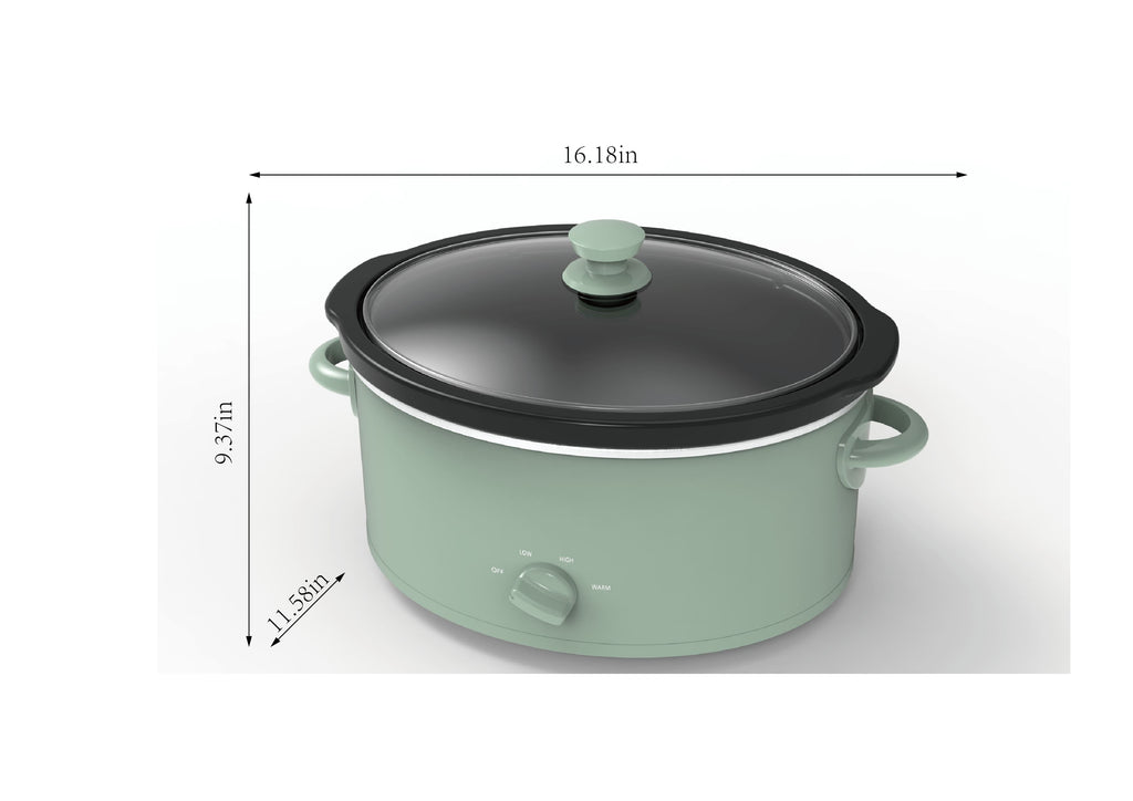 Mainstays 6 Quart Manual Slow Cooker, Green Sage - Image 3