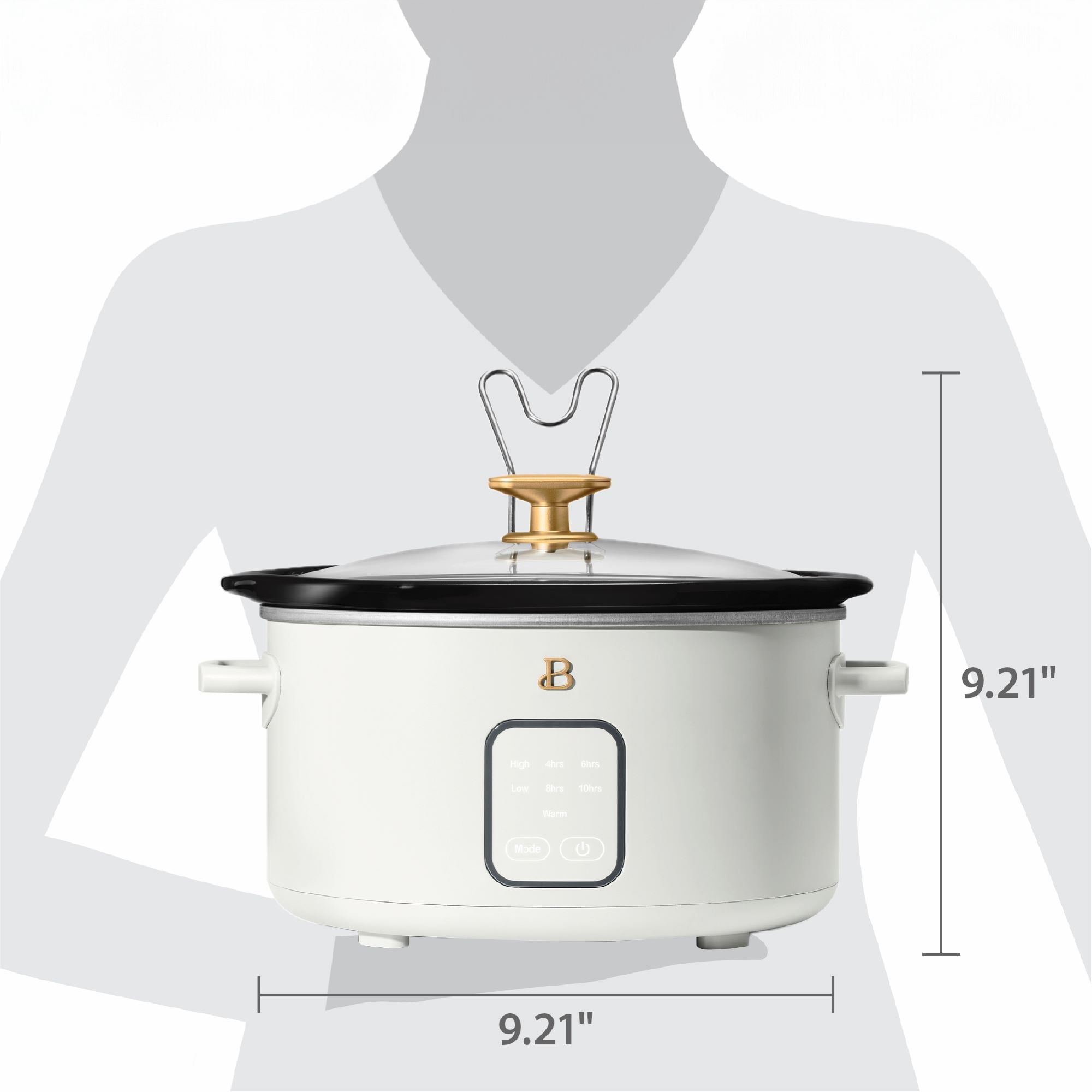 4Qt Slow Cooker with Touch-Activated Display, White Icing - Image 2