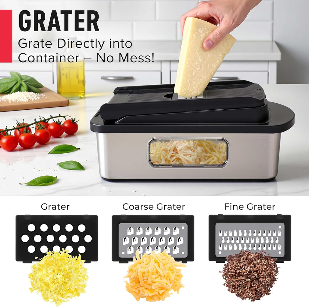 10-in-1 Vegetable Chopper with 8 Stainless Steel Blades, Multi Kitchen Slicer and Dicer for Fast Meal Prep - Image 5