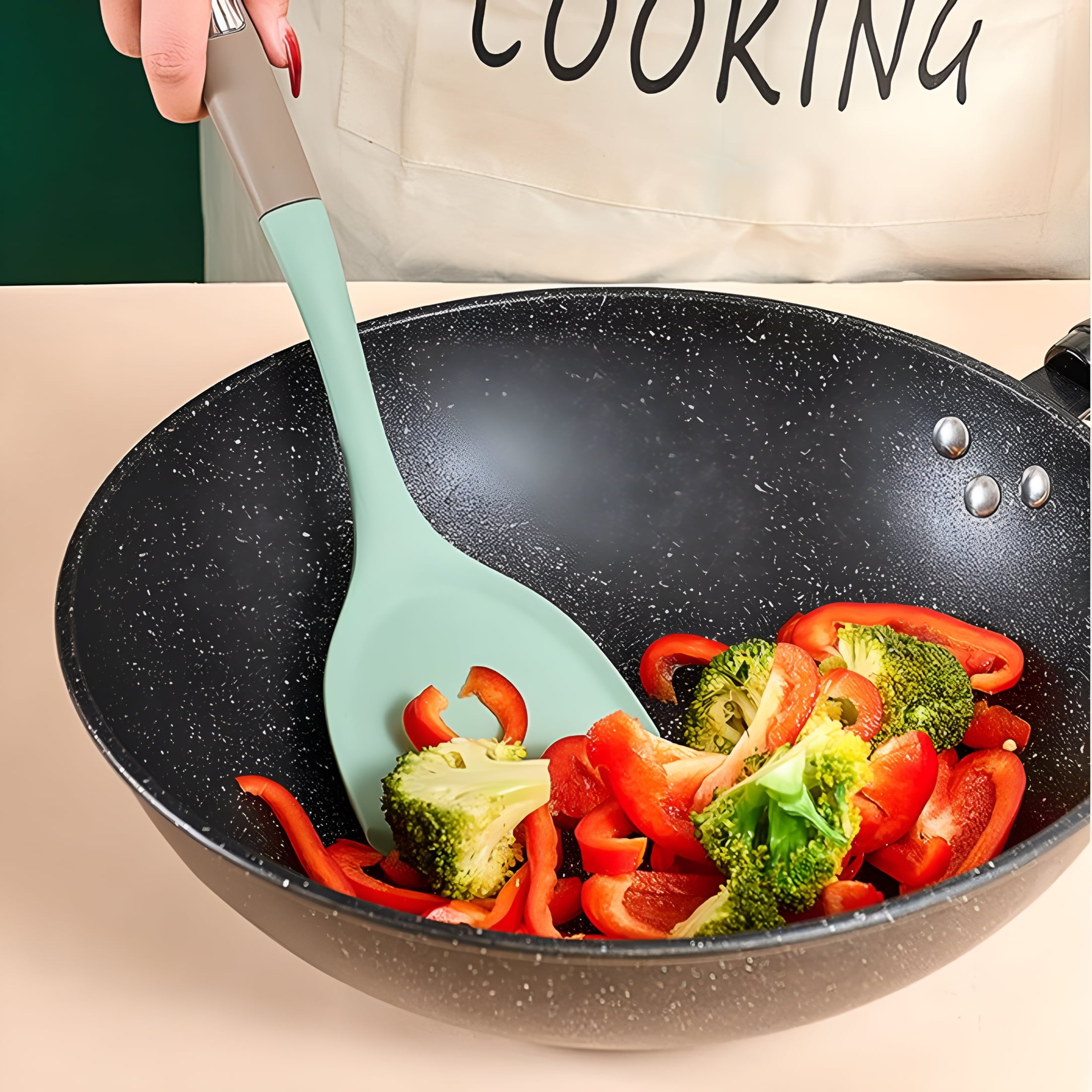 Non-Stick Silicone Kitchen Utensils,BPA Free,Baking,Serving and Cooking Utensils - Image 3