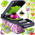 16-in-1 Vegetable Chopper Slicer, Veggie Chopper, Food Chopper, Vegetable Cutter & Spiralizer - Kitchen Gadgets Makes...