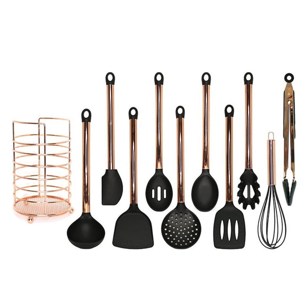 Set of 11 Kitchen Cooking Utensils Stainless Steel Handle Kitchen Cooking Gadget