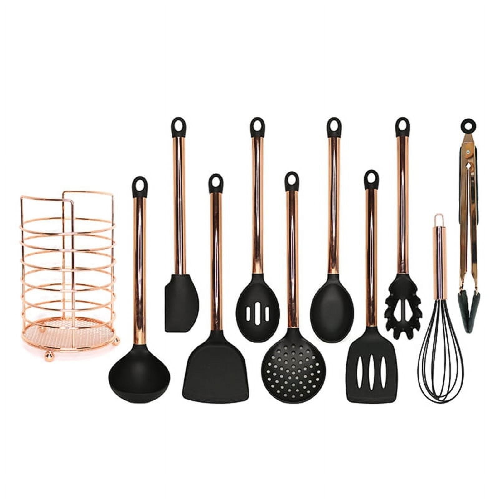 Set of 11 Kitchen Cooking Utensils Stainless Steel Handle Kitchen Cooking Gadget