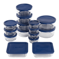 Glass Food Storage Containers with SnugFit Lids, 30 Piece Set