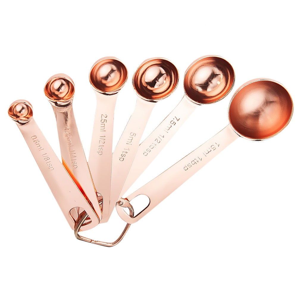 Baking Supplies Kitchen Gadget Scaled Tools Stainless Steel Measuring Spoons Rose Gold