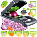 16-in-1 Food Dicer, Slicer, Shredder, Chopper for Vegetables with Stainless Steel Blades