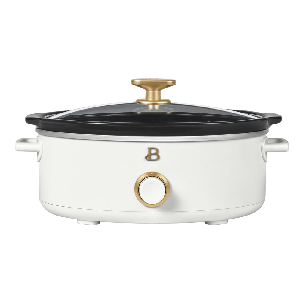 Beautiful 2.5 Qt Dip and Serve Manual Slow Cooker, White Icing by Drew Barrymore