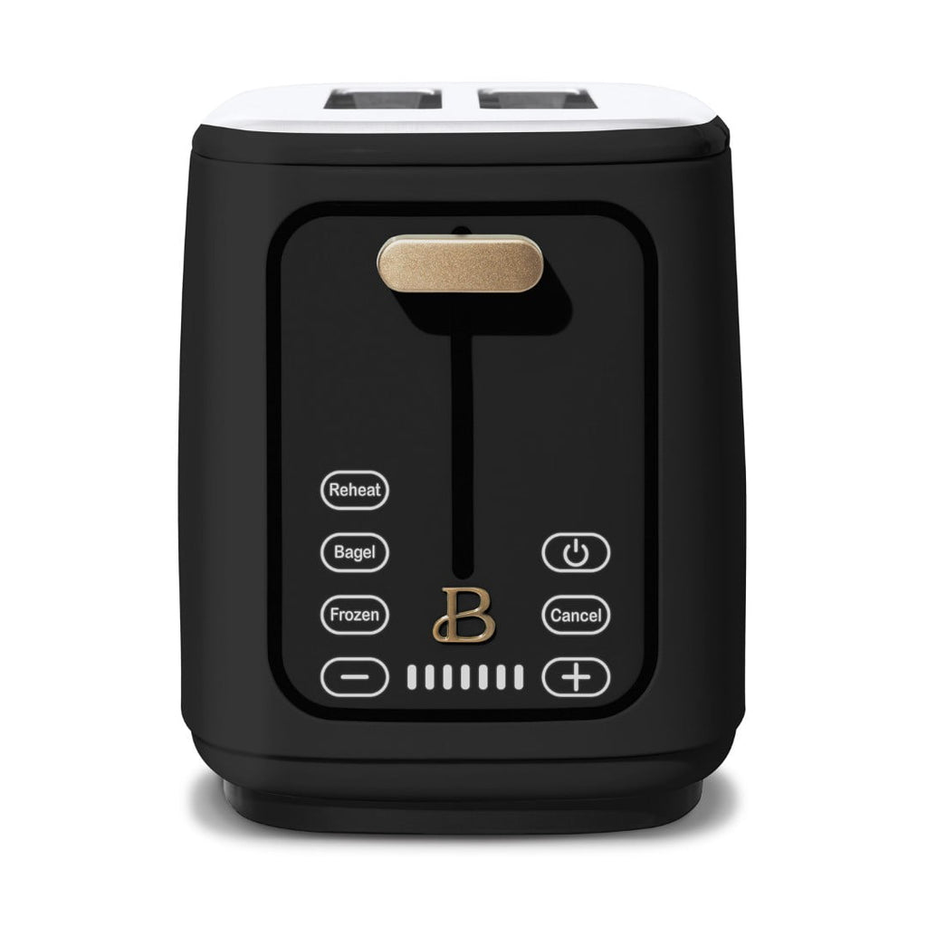 2 Slice Toaster with Touch-Activated Display, Black Sesame