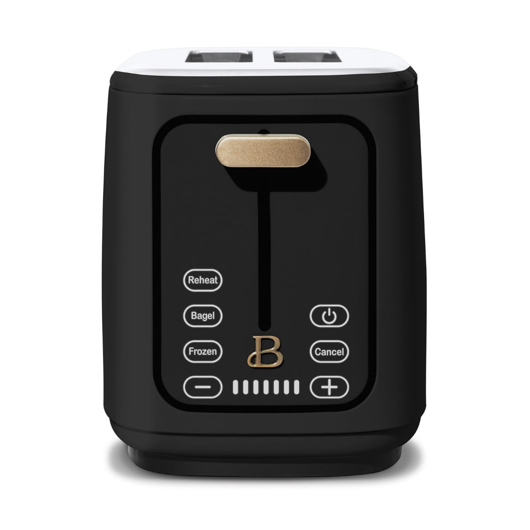 2 Slice Toaster with Touch-Activated Display, Black Sesame