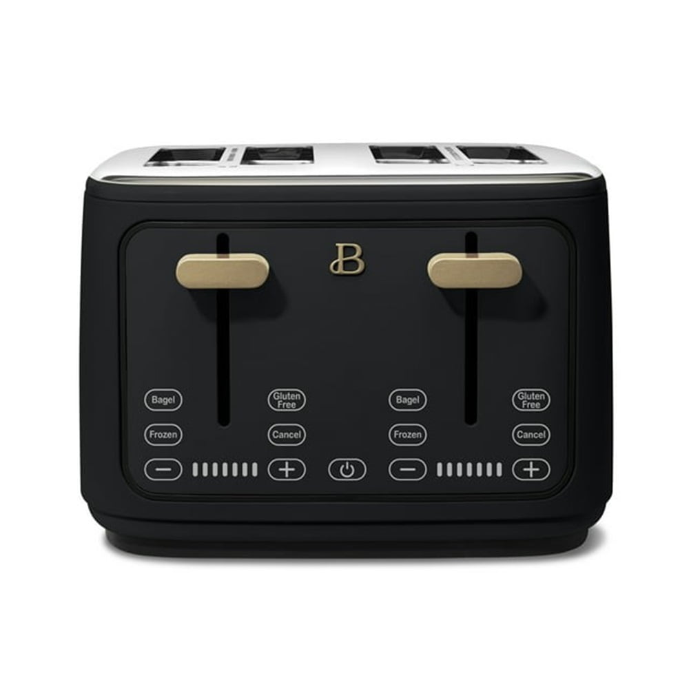 4-Slice Toaster with Touch-Activated Display, Black Sesame
