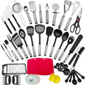 Kitchen Utensils Set, 43 PCS Nylon Cooking Utensils Set, Kitchen Spatula Set with Stainless Steel Handles, Heat Resis...