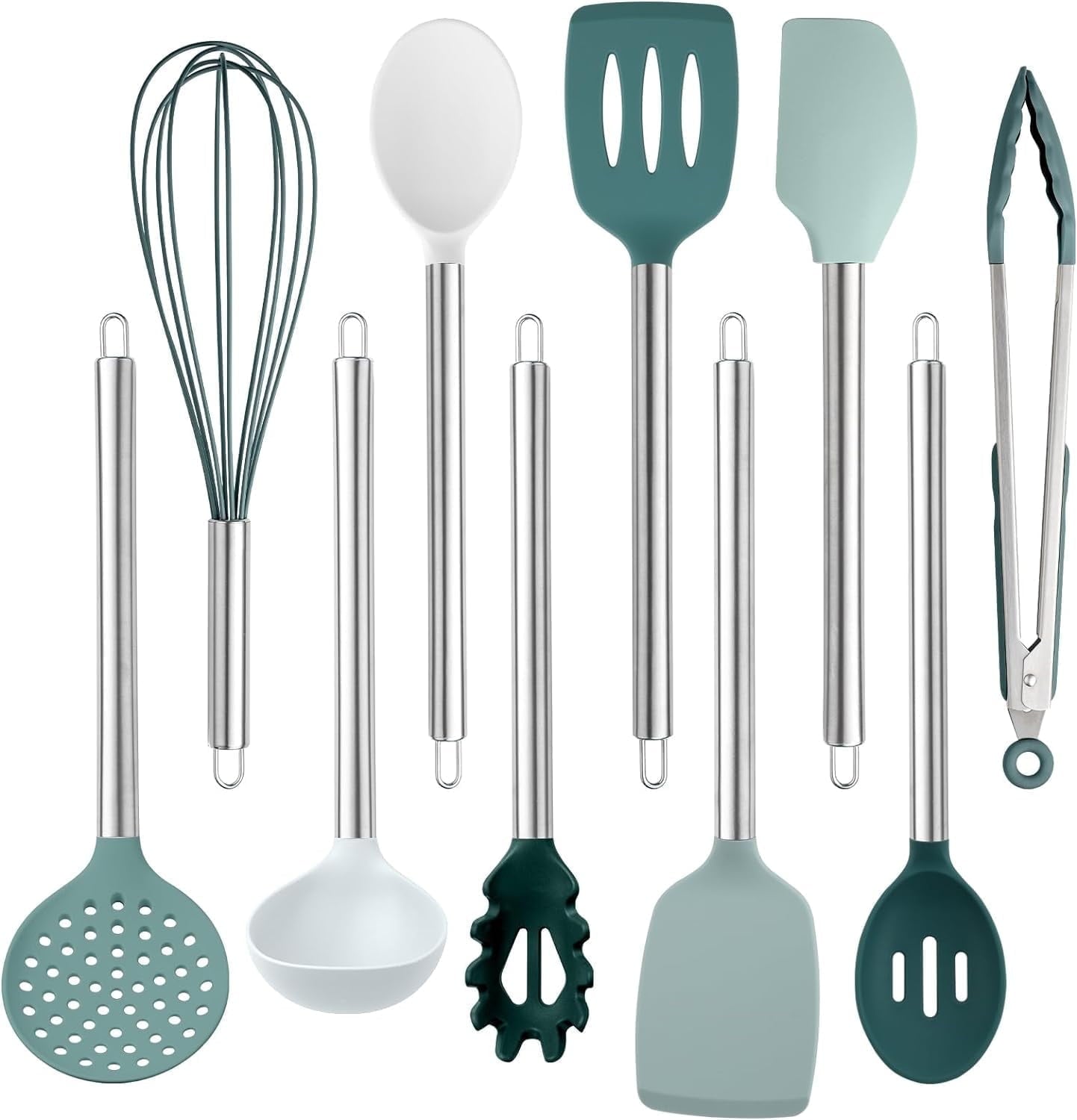 COOK WITH COLOR 10-Pc Cooking Utensils Set Kitchen Gadgets & Essentials, Teal