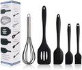 Cooking Utensil Set,Silicone kitchenware 5-Piece Set Cooking Spoon Spatula Whisk Brush Kitchen Tool Color Box Packaging Cooking Tool Sets Wh