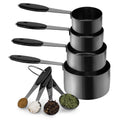 Country Kitchen 8 Piece Measuring Cups and Measuring Spoon Set - Stainless Steel with Soft Touch Handles