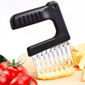 Crinkle Cutter Vegetable Slicer, Stainless Steel Blade, Ergonomic Non-slip Handle, Effortless Potato and Veggie Chopp...