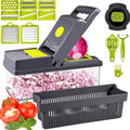 DEISNGB Vegetable Chopper, Multifunctional 13-in-1 Food Choppers Onion Chopper Vegetable Slicer Cutter Dicer Veggie Chopper with Container
