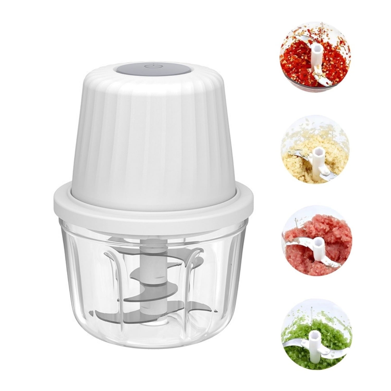 Electric Garlic Chopper, Large Capacity Onion Chopper with 6 Blades & Separation Partition, Mini Portable Kitchen Cho...