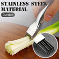 Extra Wide Stainless Steel Vegetable Chopper, 6-Blade Scallion Cutter Shredder for Onions Carrots Ginger, Multi Funct...