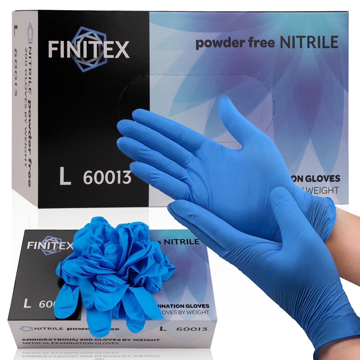 Nitrile Disposable Gloves 200 Count, Blue Nitrile Medical Exam Gloves, Powder Free, Latex Free, Food Grade Cooking Wo...