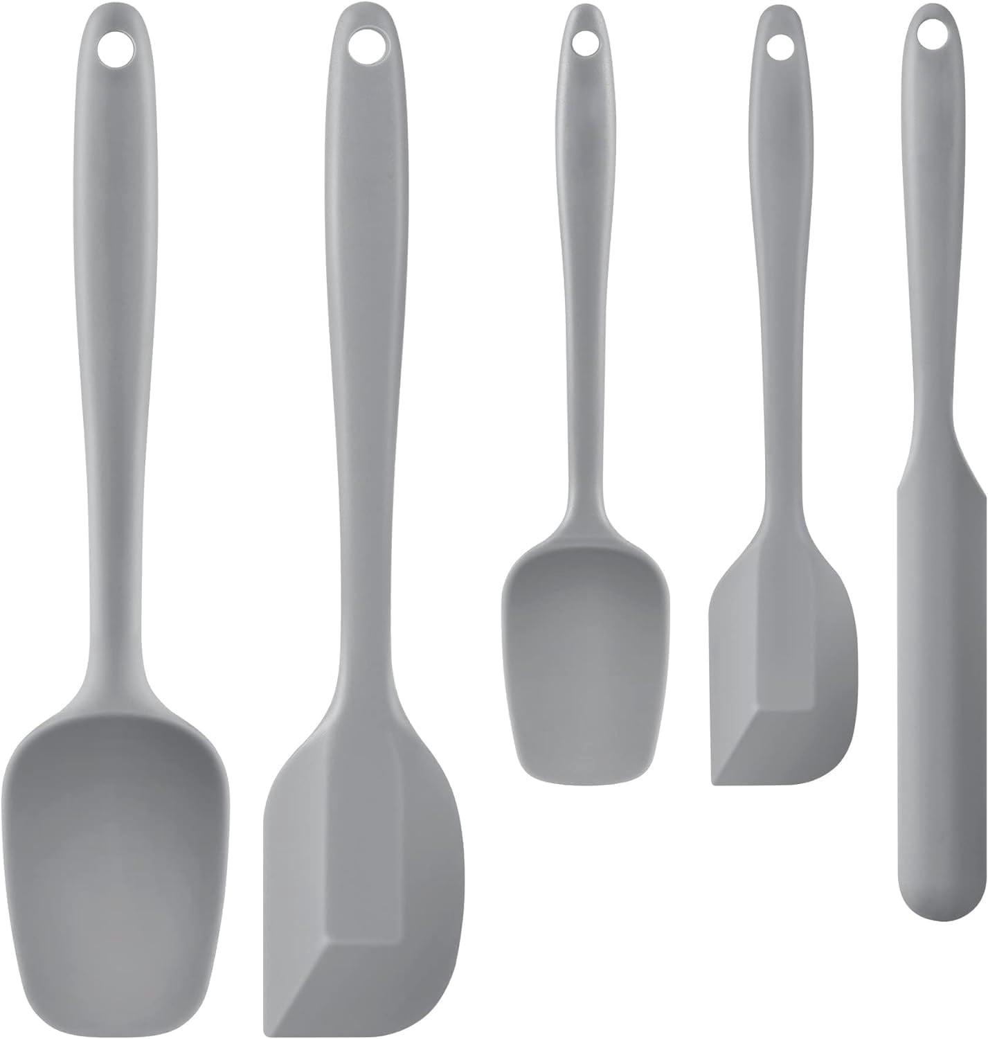 Food Grade Silicone Rubber Spatula Set for Baking, 5Pcs Cooking Utensil Set, High Heat Resistant Non Stick Dishwasher...