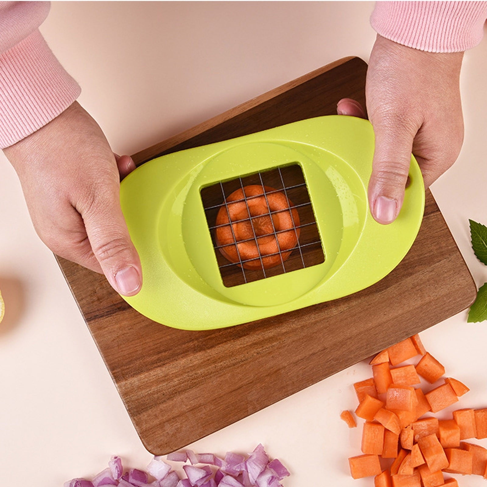 Potato Presser, Stainless Steel Blade, One-button Molding, Uniform Cut, Ergonomic Handle, Kitchen Food Prep Tool